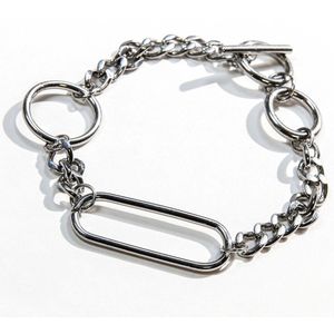 Laura Ferini - Solo Tua - Zilverkleurige Schakelarmband - 18K Wit Verguld - Sieraad