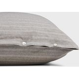 Yumeko kussensloop velvet flanel stone bruin stripe Biologisch & ecologisch 1 stuk