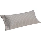 Yumeko kussensloop velvet flanel stone bruin stripe Biologisch & ecologisch 1 stuk
