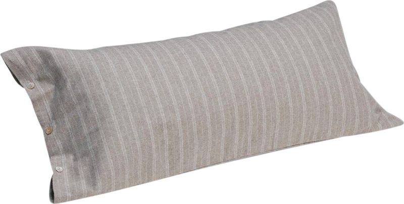 Yumeko kussensloop velvet flanel stone bruin stripe Biologisch & ecologisch 1 stuk
