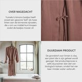 Yumeko kimono badjas gewassen linnen klei roze l