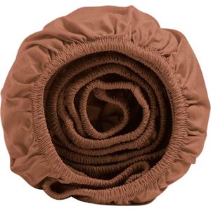 Yumeko hoeslaken percal terracotta 160x200x30 - Bio, eco & fairtrade