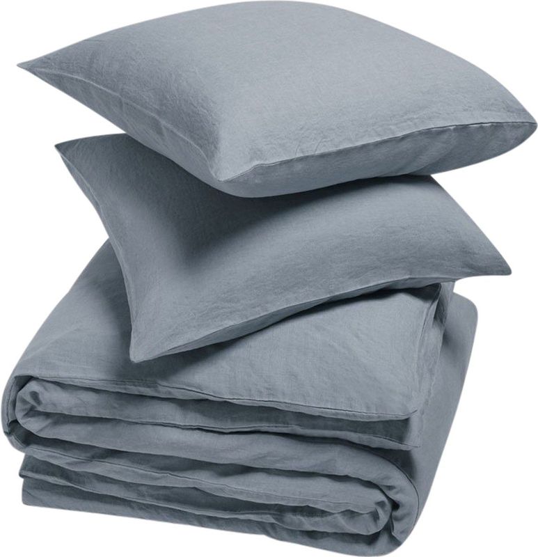 Yumeko overtrekset gewassen linnen dusk blauw 260x220 + 2/60x70 - Biologisch & ecologisch