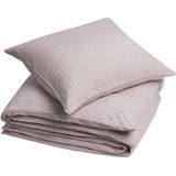 Yumeko overtrekset gewassen linnen roze stripe 140x220 + 1/60x70 - Biologisch & ecologisch