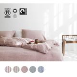 Yumeko overtrekset gewassen linnen roze chambray 240x220 + 2/60x70 - Biologisch & ecologisch