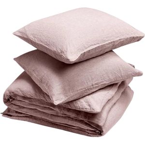 Yumeko overtrekset gewassen linnen roze chambray 240x220 + 2/60x70 - Biologisch & ecologisch