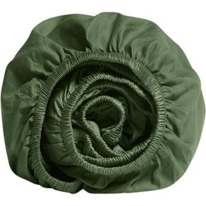 Yumeko - Hoeslaken - Katoen Satijn - Mid Olive - Bio, Eco & Fairtrade