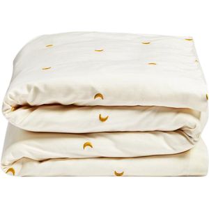 Yumeko kinderdekbedovertrek katoen satijn warm wit/ochre moon Bio, eco & fairtrade