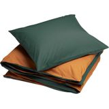 Yumeko overtrekset percal dubbelzijdig forest/ochre 140x220 + 1/60x70 - Bio, eco & fairtrade