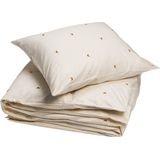 Yumeko dekbedovertrek katoen satijn warm wit/ochre moon + 1/ Bio, eco & fairtrade