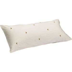 Yumeko kussensloop katoen satijn warm wit/ochre moon 40x80 - Bio, eco & fairtrade - 1 stuk