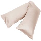 Yumeko kussensloop zijslaper katoen satijn dusty roze Bio, eco & fairtrade 1 stuk