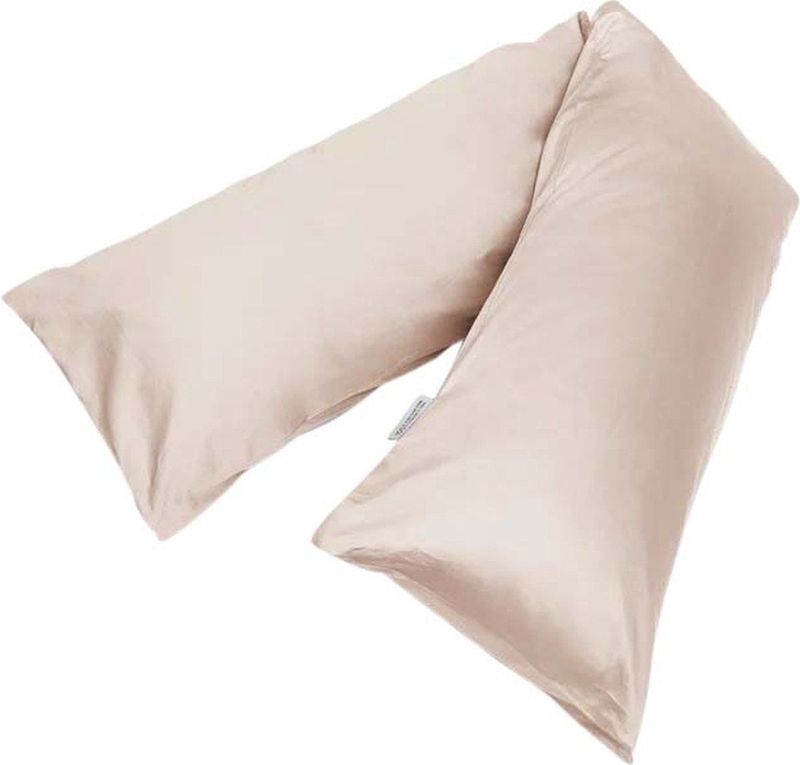 Yumeko kussensloop zijslaper katoen satijn dusty roze Bio, eco & fairtrade 1 stuk