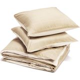 Yumeko overtrekset katoen TENCEL™ dubbelzijdig latte check/chambray 240x220 + 2/60x70 - Biologisch & ecologisch