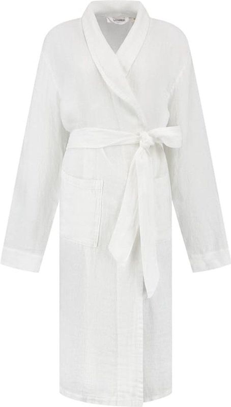 Yumeko kimono badjas gewassen linnen wafel wit s