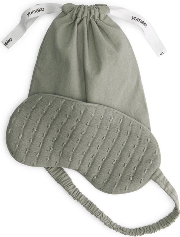 Yumeko slaapmasker mousseline katoen stitch sage groen