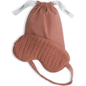 Yumeko slaapmasker mousseline katoen stitch roze cloud