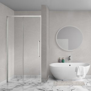 Aqua Vista - Lokla Linea - Nisdeur - Chroom - Inclusief Montageset