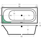 Xenz Aruba bad 170×75Â glanzend Pergamon