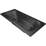 Xenz Nassau ligbad - 200x90cm - met overloop - zonder afvoer - Acryl Ebony mat 6833-29