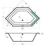 Xenz Society hoekbad 145x145 wit