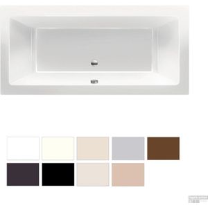 Xenz Society ligbad - 170x75cm - met overloop - zonder afvoer - Acryl Ebony mat 6870-29