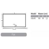 Xenz Flat Douchebak rechthoek 180x90x3,5 cm wit