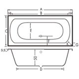 Ligbad beterbad xenz lagoon 180x80x50 cm wit