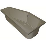 Xenz Lagoon Compact douchebad met ligzijde en hoek links 160x75cm cement acryl