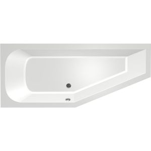 Xenz Lagoon compact ligbad - 170x75cm - met overloop - zonder afvoer - Hoekopstelling links - Acryl Wit 6982-01