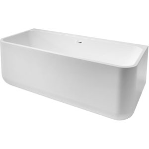 Xenz - Guido - Half Vrijstaand Bad - Wit - Solid Surface