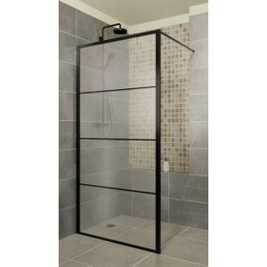 Xenz Industrial Line Premium Wand 90x200cm, vrijstaand of icm deur, incl stabilisatiestang zwart LP-702