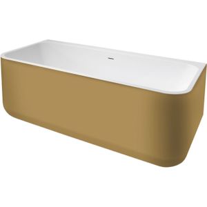 Xenz Guido halfvrijstaand Solid Surface bad 160x71cm Bicolor Wit/Goud