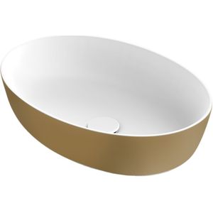 Xenz Neo-E Solid Surface waskom 54x38x14 Bicolor Wit/Goud