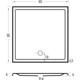 Xenz Mariana Plus vierkante douchebak acryl 80x80cm pergamon