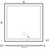 Xenz Mariana Plus Douchebak 80x80x6 cm Wit