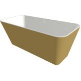 Xenz Cristiano vrijstaand Solid Surface bad 170x75cm Bicolor wit/goud