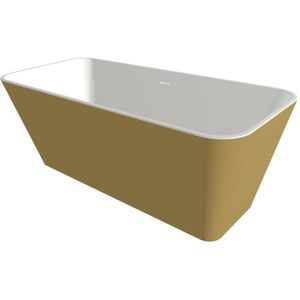 Xenz Cristiano vrijstaand Solid Surface bad 170x75cm Bicolor wit/goud