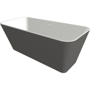Xenz Christiano vrijstaand bad solid surface 170x75x65cm grafiet/wit