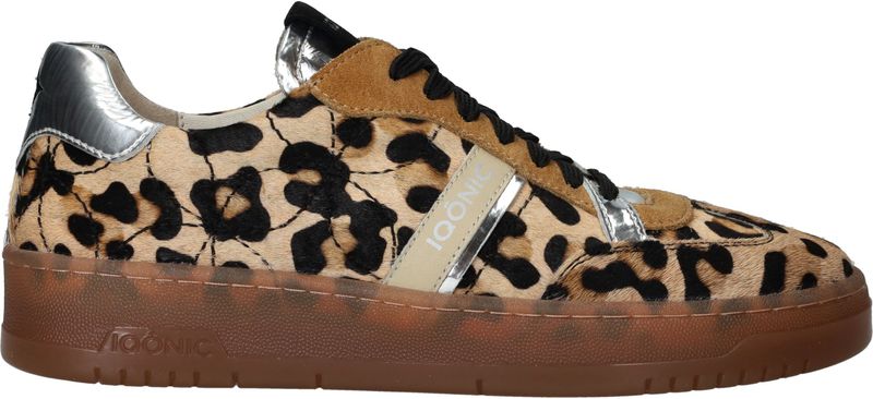 IQÔNIC - Sneakers - Bruin - Leer - Dierenprint
