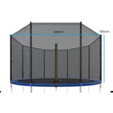 Trampoline net 244 cm buitenzijde - geschikt voor 6 palen