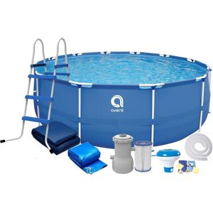 Opzetzwembad met filterpomp - Frame zwembad - Rond - 420x84 cm - veel accessoires