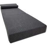 Viking Choice Luxe Logeermatras met Hoofdkussen - Grafiet - Opvouwbaar - 200x70x15 cm - Europese Kwaliteit