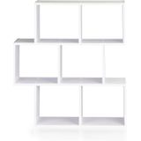 Vakkenkast wit 85x22x76 cm - houten boekenkast