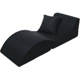 Viking Choice Opvouwbare Relaxbank - Ergonomisch geprofileerd - Comfortabel en multifunctioneel - Inclusief kussen - Zwart