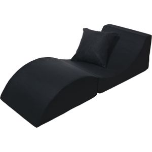Viking Choice Opvouwbare Relaxbank - Ergonomisch geprofileerd - Comfortabel en multifunctioneel - Inclusief kussen - Zwart