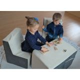 Schuim meubelset peuter compleet blauw & beige