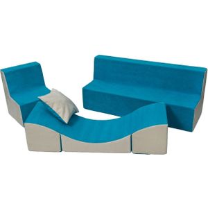 Schuim meubelset peuter compleet blauw & beige