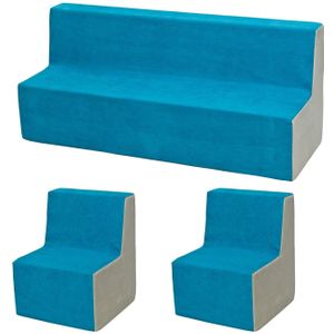 Schuim meubelset peuter uitgebreid blauw & beige
