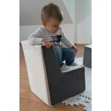 Kinderstoel meubel schuim grijs & beige